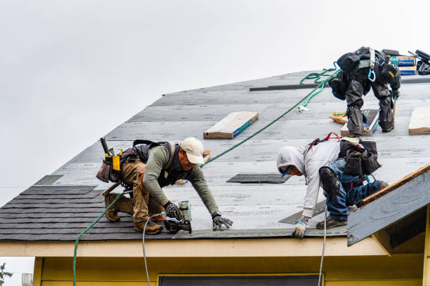 Professional Gutter Installation technician working in Jaffrey, NH